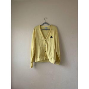 Vintage izod yellow knit cardigan large